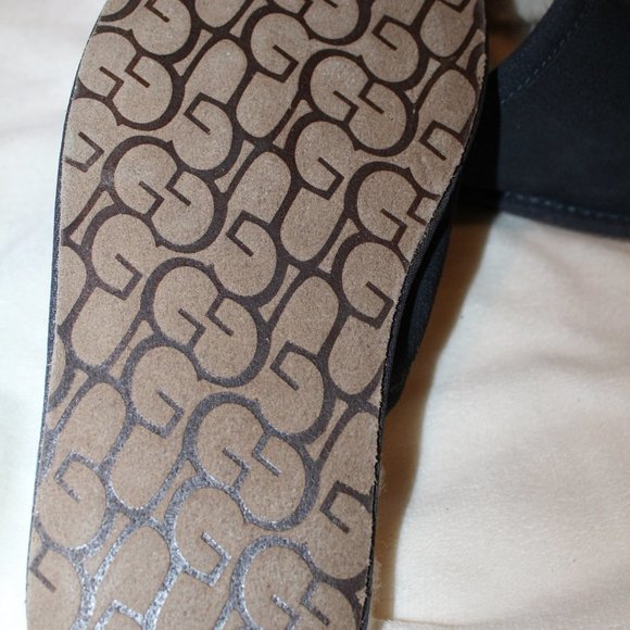NIB UGG SCUFF SUEDE SHEARLING MEN\'S HOUSE SLIP‎ ON SLIPPERS NAVY BLUE